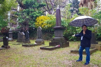 淡江中學裡面馬偕博士的墓碑